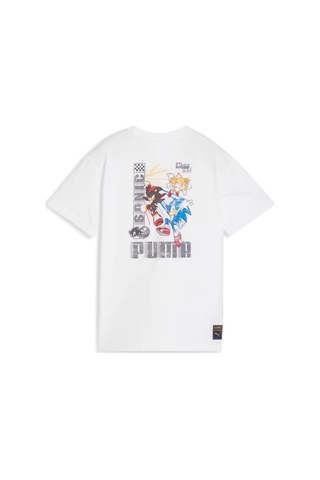 Puma X Sonic Relaxed Graphic 15-16 Yaş 176 Beyaz Tişört Beyaz Beyaz