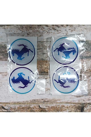 Sticker Mavi Beyaz Slikonlu Ferrarı 4x