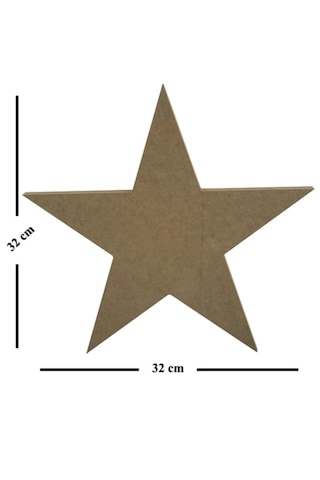Boyanabilir Ahşap Mdf Yıldız Temalı 5 Li Dekoratif Obje - Süs