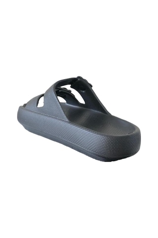 Akınal Bella E282 Siyah Erkek Tokalı Plaj Terlik Siyah