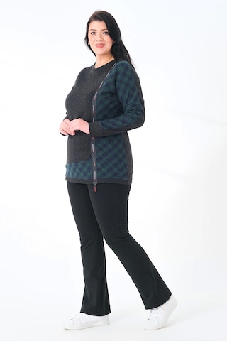 Lady Majestic Kadın Büyük Beden Sweatshirt Mavi