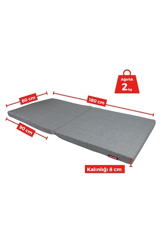 Xpermate Katlanır Yatak Yer Yatag I 80x180x8 Gri 2yktlnr