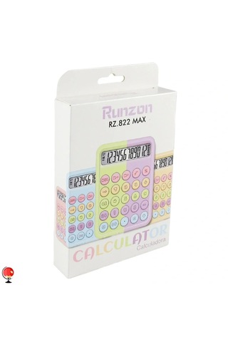 Runzon Renkli Hesap Makinesi Yuvarlak Uçlu 12 Hane Mavi Rz-822 5639 010