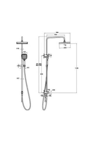 Artema Core Square A4591974 250 Duş Kolonu, Parlak Altın Diğer