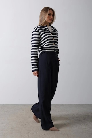 Defymoda Beli Yarım Lastikli Palazzo Pantolon - Lacivert Lacivert