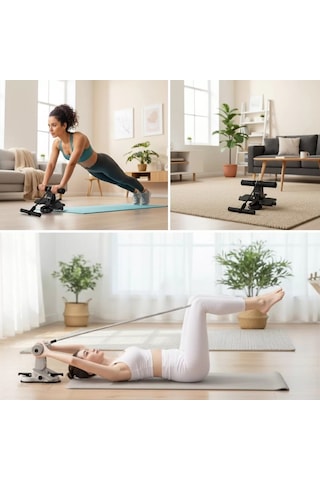 4 Direnç Bantlı Mekik Çekme Spor Aleti Karın, Kol Ve Tüm Vücut İçin Evde Egzersiz Aleti 4915