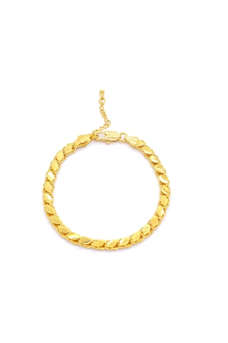 Bz 22 Ayar Altın Kaplama Arpa - Halep Model Kadın Bileklik Blk-170 Gold