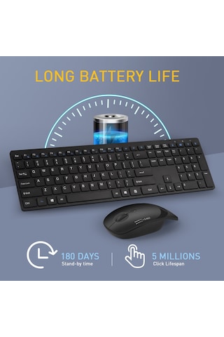 Mkespn 8022 2.4g Makas Ayak Ultra İnce Kablosuz Klavye Fare Seti Optik