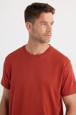 Tudors Unisex Relax Fit Rahat Kesim %100 Pamuk Yumuşak Dokulu Hafif Kalın Kiremit Bisiklet Yaka Tişört-36914 KIREMIT