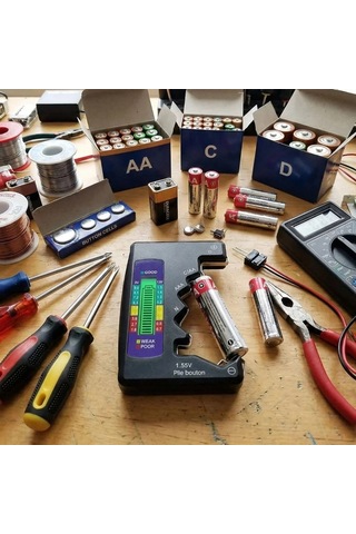 Yüksek Kaliteli Mini Dijital Pil Test Cihazı - Aa, Aaa, 9 V Uyumlu