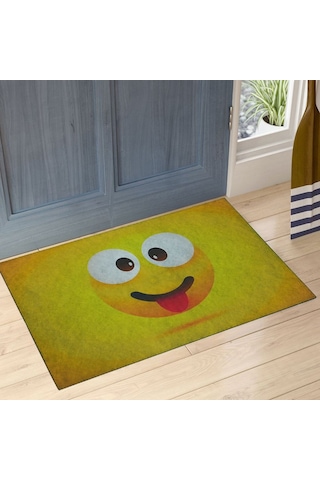 Myfloor Gülen Emoji Çift Taraflı Kauçuk Kapı Önü Paspası