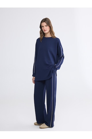 Lcw Everyday Lacivert Soft Touch Oversize Kadın Sweatshirt
