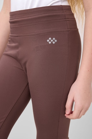 Tommylife Kahverengi Esnek Standart Fit Basic Performans İspanyol Paça Kız Çocuk Tayt - 75193 Kahverengi