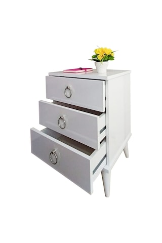 Consept Komidin / Şifonyer 3 Çekmece Gümüş / Yatak Odası / Genç