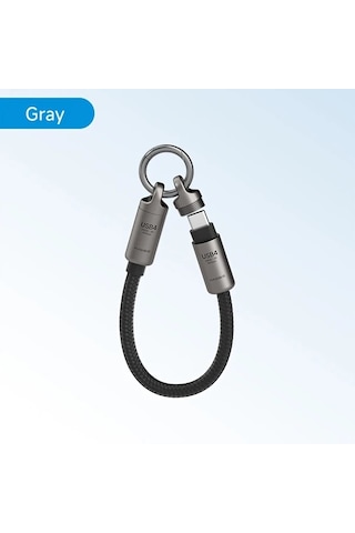 Honeybeeshop Hagibis Gri Usb4 Veri Kablosu Anahtarlik Askisi Usb C Usb C Sarj 80gbps 15cm