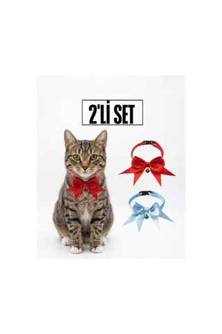 2'li Set Fiyonklu Ve Zilli Kedi Tasması