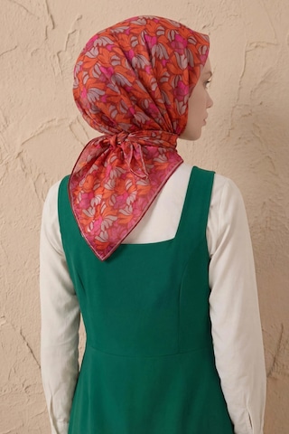 Silk Home Soft Eşarp Floral Line Koyu Kırmızı 90x90 Çok Renkli