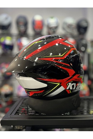 Kyt NZ-Race +1 Siyah Vizör Motosiklet Kaskı Kırmızı