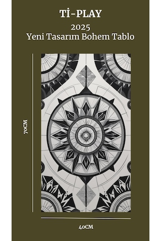 Bohem Tablo Dairesel Simetri Geometrik Tek Renkli Bohem Duvar Sanatı Çerçevesiz Poster