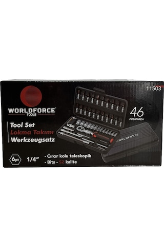 Worldforce 46 Parça S-Ultra 1/4" Uzatmalı Cırcır Lokma Takımı