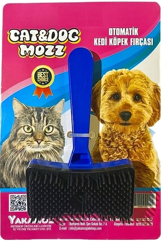 Cat&Dogmozz Otomatik Tek Tuşla Temizlenebilen Kedi Köpek Fırçası Çok Renkli