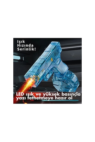 Oyuncak Sarjlı Işıklı Otomatik Su Tabancası Su Püskürtmeli 23 Cm