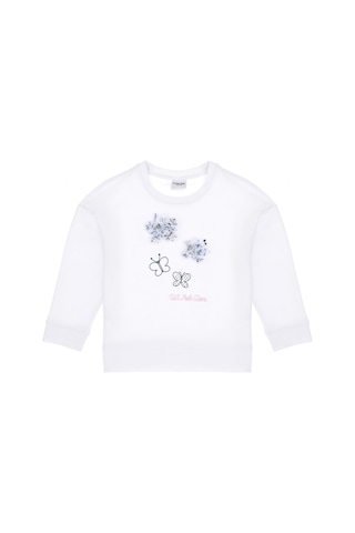 U.S. Polo Assn. Kız Çocuk Beyaz Bisiklet Yaka Sweatshirt 50298202-VR013