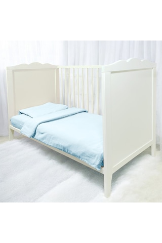 Joyous Mom Kids 4 Katlı Müslin Bebek Nevresim Takımı Organik Bebek Uyku Set Mavi