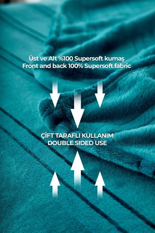 Evlen Home Mayer Supersoft Yumuşak Çift Kişilik Battaniye 180x230 Cm Mint Mint