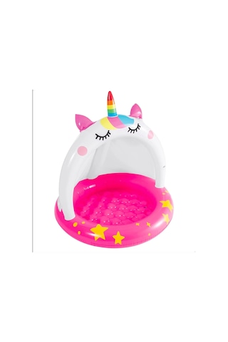 Intex 58438 Unicorn Gölgelikli Şişme Havuz 102 Cm Çok Renkli