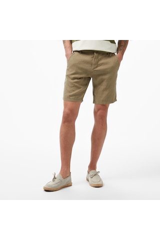 Nautica Erkek Yeşil Slim Fit Keten Şort Düz B35214t Yeşil