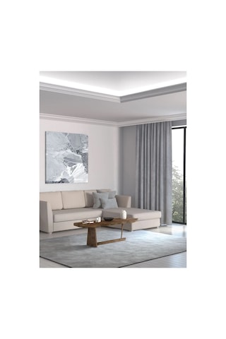 Düz Renk Fon Perde 2 Parça 145cm X 245cm Gri