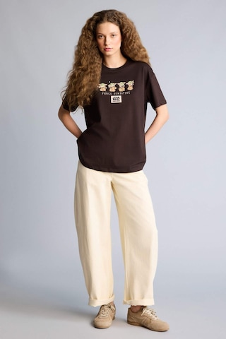 Defacto Oversize Kahverengi Kadın T-shirt H1073ax/bn207