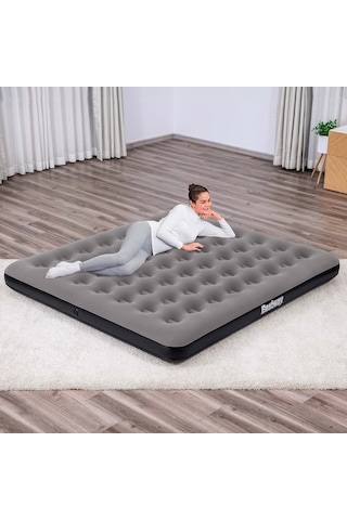 Bestway Ultra King 3 Kişilik Şişme Yatak Ve Elektrikli Pompa 203x183x22cm 671hc Bw147 Gri