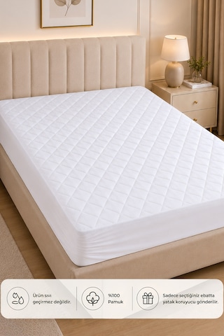 Formeya %100 Pamuk Formeya Alez Fitted Kapitone Yatak Koruyucu