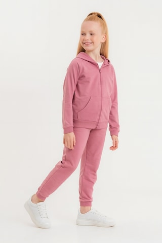 Ahengim Kız - Erkek Çocuk Basic Fermuarlı Okul Eşofman Takımı Ak0785 Pembe