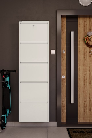 Ceha Kilitli 5'li Metal Ayakkabılık - Beyaz K.AYK-5 /AB9010/ SOPACK/KL Beyaz