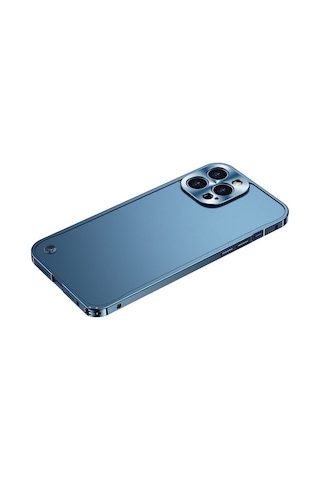 Apple Uyumlu iPhone 12 Pro Max Metal Çerçeveli Buzlu Kılıf