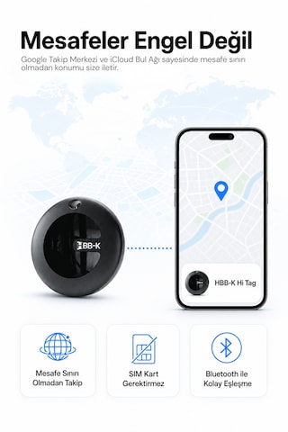 Hi Tag Akıllı Takip Cihazı Android ve İOS Uyumlu (2'li Paket)