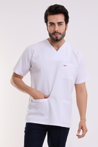 Zarf Yaka Erkek Tek Üst - 171 Beyaz-6348