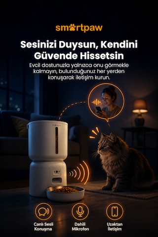 Smartpaw Fresh Feeder Pro Kameralı Akıllı Otomatik Mama Kabı Distribütör Garantili