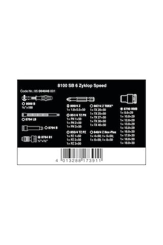 Wera 8100 SB 6 Cırcır Zyklop Karma Set 3/8" 05004046001