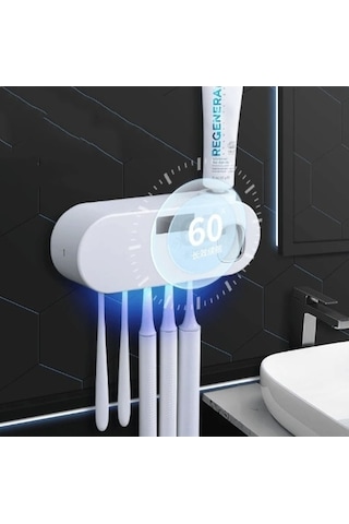 Novahub Akıllı Diş Fırçası Tutucu Beyaz, Otomatik Diş Macunu Sıkacağı Kutusu Beyaz