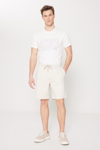 AC&Co / Altınyıldız Classics Erkek Bej Slim Fit Dar Kesim Pamuklu Yan Cepli Örme Şort Bej