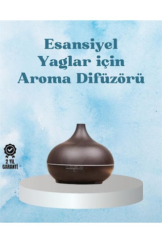 Sessiz Çalışan Aromaterapi Difüzörü - 4 Zaman Ayarlı 7 Renkli Işık Seçeneği