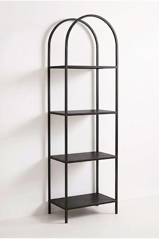 Mona 40cm Kemerli Çok Amaçlı Metal Raf - Siyah Dekoratif Banyo, Mutfak Ve Balkon Düzenleyici Kitaplık
