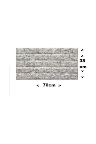 70x38cm Silinebilir Kendinden Yapışkanlı Çift Renk Gri Beyaz Esnek Tuğla Sünger Duvar Paneli Kağıdı