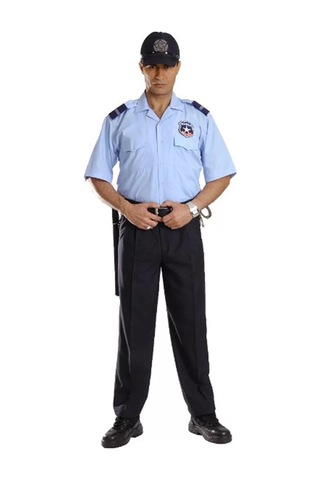Erkek Gabardin Güvenlik Pantolonu Klasik Model Doruk Flato Cepli Görevlisi Pantolon Siyah