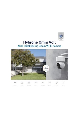 Omni Volt Dış Ortam Wi-fi Akıllı Kamera, Renkli Gece Görüşü, 360 Derece Görüntüleme, İnsan Algılama, Çift Yönlü Sesli Görüşme, Siren