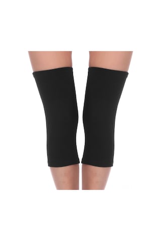 Kangvka Siyah Kısa Tip Nylon-spandex Otomatik Isıtıcı Dizlik, L Bedeni, 150g Ağırlık, 4 Renk Seçeneği Siyah